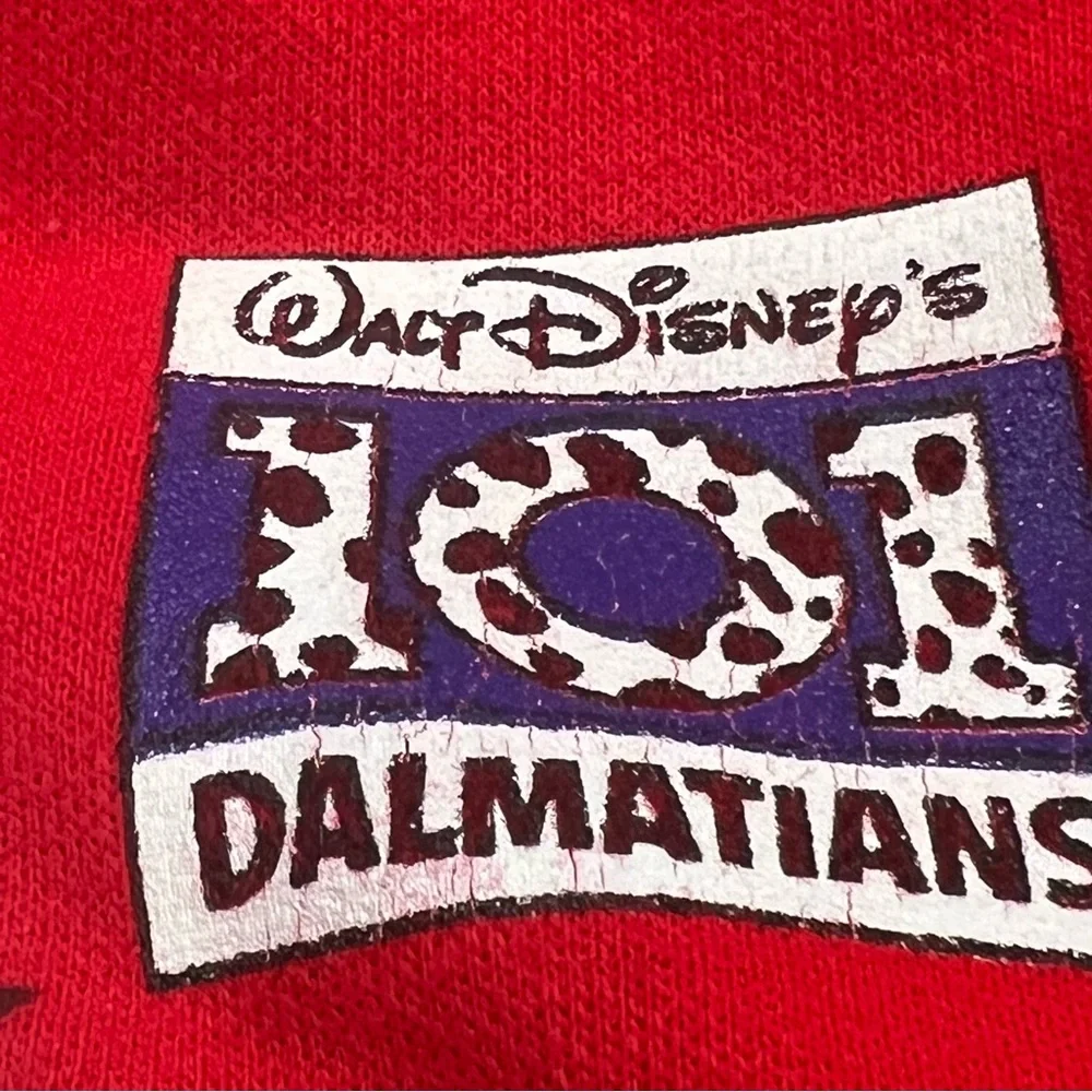 Vtg Disney 101 Dalmatians Crewneck Pullover Sweatshirt Holiday Youth Size Large - Picture 4 of 10